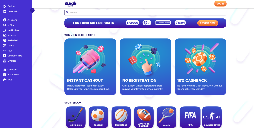 Klikki Kasino Interface